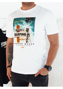 Koszulka męska z nadrukiem biała Dstreet RX5496 ze sklepu DSTREET.PL w kategorii T-shirty męskie - zdjęcie 171487583
