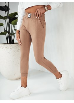 Spodnie damskie dresowe LOREN kamelowe Dstreet UY1827 ze sklepu DSTREET.PL w kategorii Spodnie damskie - zdjęcie 171487793