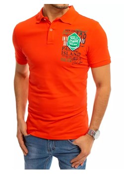 Koszulka polo z nadrukiem koralowa Dstreet PX0368 ze sklepu DSTREET.PL w kategorii T-shirty męskie - zdjęcie 171488420