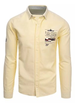 Koszula męska żółta Dstreet DX2293 ze sklepu DSTREET.PL w kategorii Koszule męskie - zdjęcie 171488432