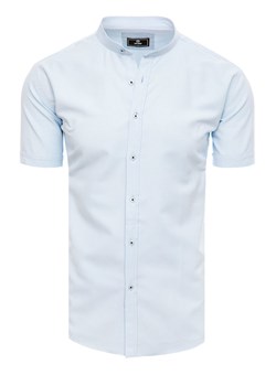 Koszula męska z krótkim rękawem niebieska Dstreet KX0995 ze sklepu DSTREET.PL w kategorii Koszule męskie - zdjęcie 171488531