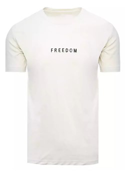 T-shirt męski ecru Dstreet RX4952 ze sklepu DSTREET.PL w kategorii T-shirty męskie - zdjęcie 171488610