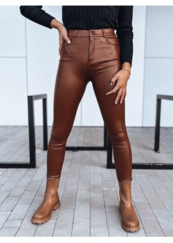 Spodnie damskie skórzane TOURMALIN kamelowe Dstreet UY1717 ze sklepu DSTREET.PL w kategorii Spodnie damskie - zdjęcie 171489131