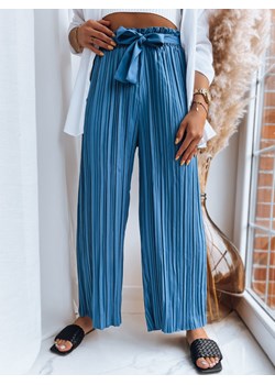 Marszczone spodnie damskie RUFFLES niebieskie Dstreet UY1541 ze sklepu DSTREET.PL w kategorii Spodnie damskie - zdjęcie 171490313