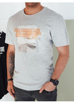 Koszulka męska z nadrukiem szara Dstreet RX5488 ze sklepu DSTREET.PL w kategorii T-shirty męskie - zdjęcie 171490344