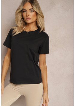 Czarna Koszulka T-shirt z Bawełny Radovida ze sklepu Renee odzież w kategorii Bluzki damskie - zdjęcie 171492522