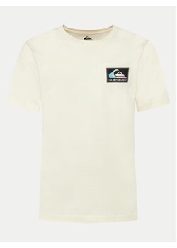 Quiksilver T-Shirt Back Flash EQYZT07605 Écru Regular Fit ze sklepu MODIVO w kategorii T-shirty męskie - zdjęcie 171495441