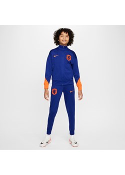 Dzianinowy dres piłkarski dla dużych dzieci Nike Dri-FIT Holandia Strike - Niebieski ze sklepu Nike poland w kategorii Dresy chłopięce - zdjęcie 171502322