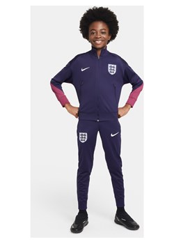 Dzianinowy dres piłkarski dla dużych dzieci Nike Dri-FIT Anglia Strike - Fiolet ze sklepu Nike poland w kategorii Dresy chłopięce - zdjęcie 171502324