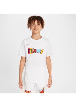 T-shirt dla dużych dzieci z logo Miami Heat City Edition Nike NBA - Biel ze sklepu Nike poland w kategorii Bluzki dziewczęce - zdjęcie 171502350