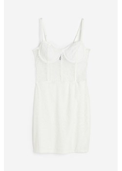 H & M - Koronkowa sukienka gorsetowa - Biały ze sklepu H&M w kategorii Sukienki - zdjęcie 171502691