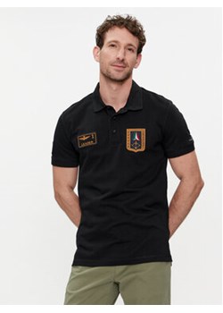 Aeronautica Militare Polo 241PO1762P192 Czarny Regular Fit ze sklepu MODIVO w kategorii T-shirty męskie - zdjęcie 171507922