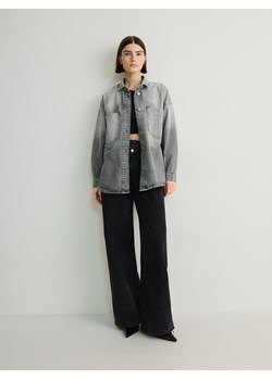 Reserved - Jeansowa koszula ombre - jasnoszary ze sklepu Reserved w kategorii Koszule damskie - zdjęcie 171512970