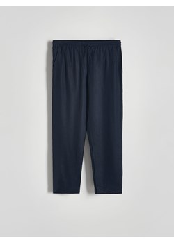 Reserved - Spodnie jogger z lnem - granatowy ze sklepu Reserved w kategorii Spodnie męskie - zdjęcie 171516011