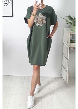 Sukienka ADREILSA KHAKI ze sklepu Ivet Shop w kategorii Sukienki - zdjęcie 171516834