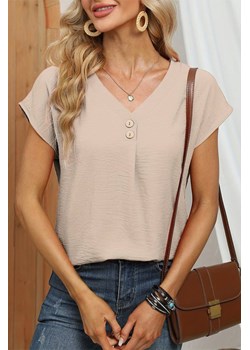T-shirt KREAMOLDA BEIGE ze sklepu Ivet Shop w kategorii Bluzki damskie - zdjęcie 171516854