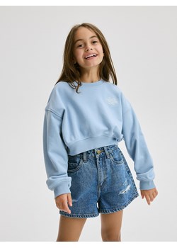 Reserved - Krótka bluza z haftem - jasnoniebieski ze sklepu Reserved w kategorii Bluzy dziewczęce - zdjęcie 171518223