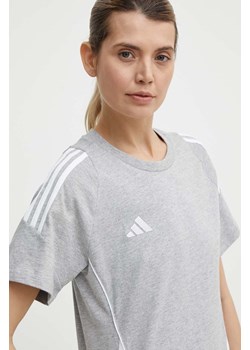 adidas Performance t-shirt Tiro24 damski kolor szary IR9355 ze sklepu ANSWEAR.com w kategorii Bluzki damskie - zdjęcie 171521201