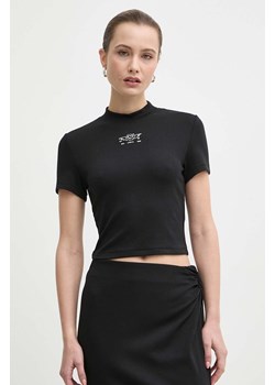 Miss Sixty t-shirt x Keith Haring damski kolor czarny z półgolfem 6L1SJ1730000 ze sklepu ANSWEAR.com w kategorii Bluzki damskie - zdjęcie 171521232