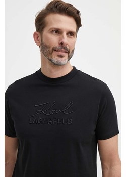 Karl Lagerfeld t-shirt bawełniany męski kolor czarny z aplikacją 542225.755030 ze sklepu ANSWEAR.com w kategorii T-shirty męskie - zdjęcie 171521313