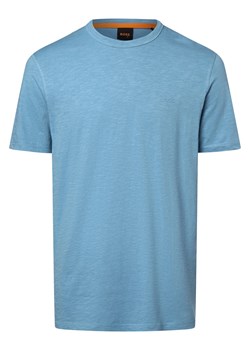BOSS Orange Koszulka męska - Tegood Mężczyźni Bawełna niebieski jednolity ze sklepu vangraaf w kategorii T-shirty męskie - zdjęcie 171521440