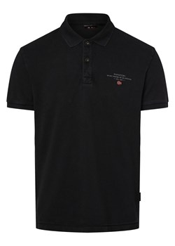 Napapijri Męska koszulka polo - Elbas Mężczyźni Bawełna czarny jednolity ze sklepu vangraaf w kategorii T-shirty męskie - zdjęcie 171521444