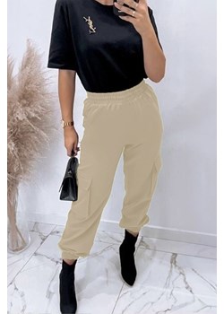Spodnie BEMENSA BEIGE ze sklepu Ivet Shop w kategorii Spodnie damskie - zdjęcie 171522794