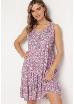 Różowa Sukienka Bawełniana Bez Rękawów na Lato Biazena ze sklepu Born2be Odzież w kategorii Sukienki - zdjęcie 171523290