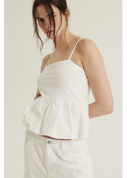 H & M - Top bombka na ramiączkach - Biały ze sklepu H&M w kategorii Bluzki damskie - zdjęcie 171523961