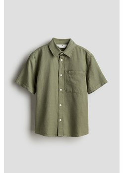 H & M - Bawełniana koszula z krótkim rękawem - Zielony ze sklepu H&M w kategorii Koszule chłopięce - zdjęcie 171524074