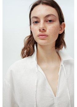 H & M - Bluzka z domieszką lnu - Biały ze sklepu H&M w kategorii Bluzki damskie - zdjęcie 171524102
