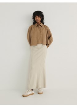 Reserved - Spódnica maxi z przeszyciami - beżowy ze sklepu Reserved w kategorii Spódnice - zdjęcie 171524754