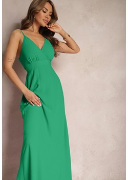 Zielona Kopertowa Sukienka o Rozkloszowanym Fasonie na Ramiączkach Piavana ze sklepu Renee odzież w kategorii Sukienki - zdjęcie 171527071