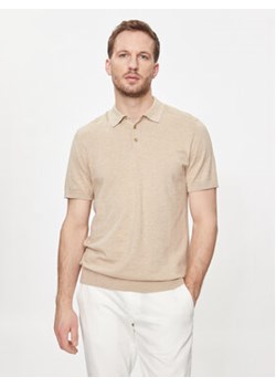 Selected Homme Polo Berg 16092437 Beżowy Regular Fit ze sklepu MODIVO w kategorii T-shirty męskie - zdjęcie 171530711