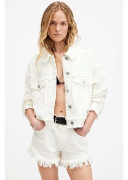 AllSaints kurtka jeansowa CLAUDE FRAY JACKET damska kolor biały przejściowa W054OA ze sklepu ANSWEAR.com w kategorii Kurtki damskie - zdjęcie 171535512