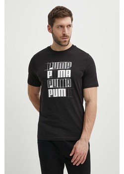 Puma t-shirt bawełniany męski kolor czarny z nadrukiem 678976. ze sklepu ANSWEAR.com w kategorii T-shirty męskie - zdjęcie 171535861