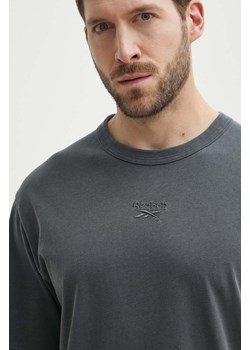 Reebok t-shirt bawełniany męski kolor szary gładki 100200155 ze sklepu ANSWEAR.com w kategorii T-shirty męskie - zdjęcie 171535912