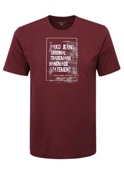 Męski T-Shirt - Pako Jeans - Bordowa, Print (Nadruk) TSPJNSwestoneBD ze sklepu JegoSzafa.pl w kategorii T-shirty męskie - zdjęcie 171536110