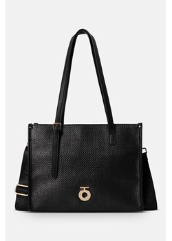 Letnia shopperka Nobo z plecionką czarna ze sklepu NOBOBAGS.COM w kategorii Torby Shopper bag - zdjęcie 171536441