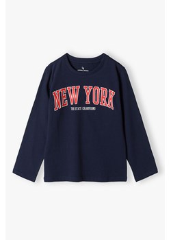 Granatowa bluzka z długim rękawem NEW YORK - Lincoln&Sharks ze sklepu 5.10.15 w kategorii T-shirty chłopięce - zdjęcie 171536801