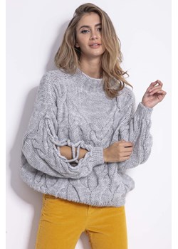Luźny sweter damski, szary, Fobya ze sklepu 5.10.15 w kategorii Swetry damskie - zdjęcie 171536820