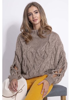Luźny sweter damski, brązowy, Fobya ze sklepu 5.10.15 w kategorii Swetry damskie - zdjęcie 171536892