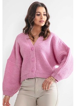 Damski rozpinany sweter oversize Fobya różowy ze sklepu 5.10.15 w kategorii Swetry damskie - zdjęcie 171536940