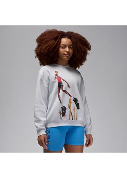 Damska dzianinowa bluza dresowa z półokrągłym dekoltem Jordan Artist Series by Darien Birks - Szary ze sklepu Nike poland w kategorii Bluzy damskie - zdjęcie 171537063