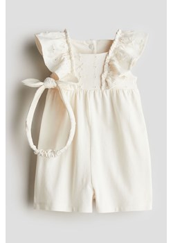 H & M - Bawełniany komplet 2-częściowy z haftem - Biały ze sklepu H&M w kategorii Odzież dla niemowląt - zdjęcie 171537282