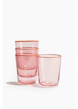 H & M - Szklanki z barwionego szkła 4-pak - Różowy ze sklepu H&M w kategorii Perfumy damskie - zdjęcie 171537302