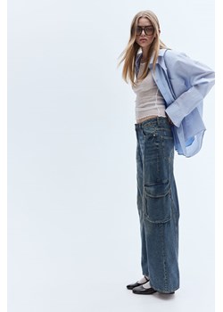 H & M - Straight Regular Cargo Jeans - Niebieski ze sklepu H&M w kategorii Jeansy damskie - zdjęcie 171537473