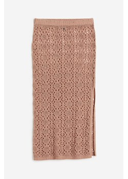 H & M - Spódnica z ażurowej dzianiny - Beżowy ze sklepu H&M w kategorii Spódnice - zdjęcie 171537474