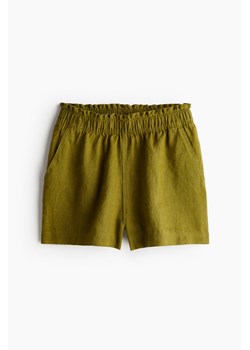 H & M - Lniane szorty - Zielony ze sklepu H&M w kategorii Szorty - zdjęcie 171537490