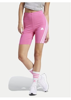 adidas Szorty sportowe Future Icons 3-Stripes IS3630 Różowy Slim Fit ze sklepu MODIVO w kategorii Szorty - zdjęcie 171540281